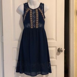 Ya Los Angeles blue lace dress small